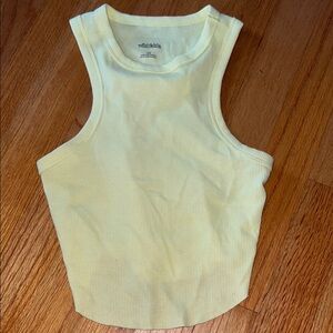 Light Yellow Ribbed Tank Top